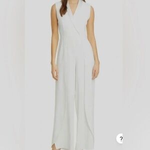 alice and olivia white tuxedo jumpsuit white size 0/2